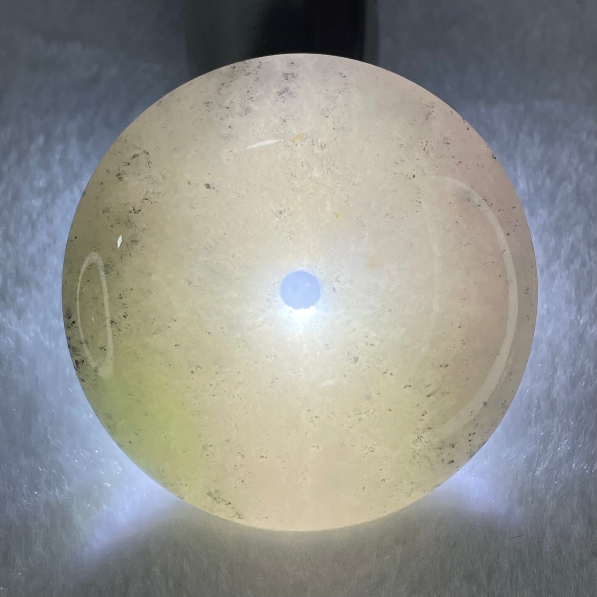 Type A Lavender with Wuji Grey and Green Dots Jadeite Ping An Kou Donut Pendant 76.70g 55.2 by 12.6mm - Huangs Jadeite and Jewelry Pte Ltd