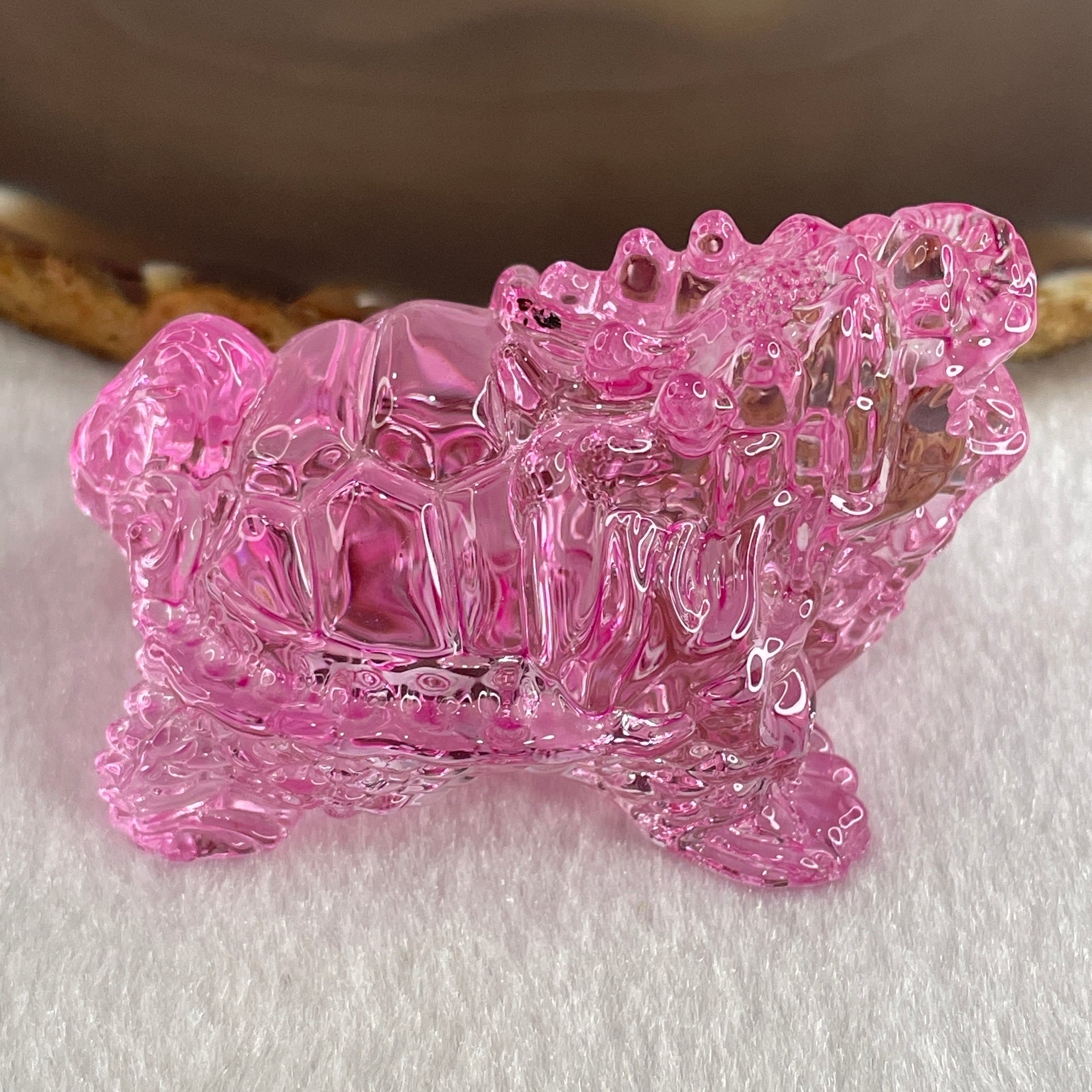 Natural Pink Liuli Dragon Turtle Display 68.53g 59.6 by 37.3 by 37.5mm - Huangs Jadeite and Jewelry Pte Ltd