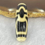 Natural Powerful Tibetan Old Oily Agate Cai Shen with Moon Sun Star Dzi Bead Heavenly Master (Tian Zhu) 财神天珠 8.91g 38.1 by 12.3mm - Huangs Jadeite and Jewelry Pte Ltd