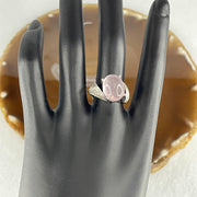 Good Grade Natural Rose Quartz Ring in S925 Sliver 5.36g 13.2 by 10.0 by 7.5mm (Adjustable Size) - Huangs Jadeite and Jewelry Pte Ltd