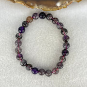 Good Grade Natural Blackcurrant Super 7 Beads Bracelet 12.59g 14cm 7.3mm 24 Beads - Huangs Jadeite and Jewelry Pte Ltd