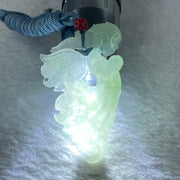 Type A Semi Icy Light Green Jadeite Fairy Pendent 14.65g 57.6 by 33.2 by 7.7mm - Huangs Jadeite and Jewelry Pte Ltd