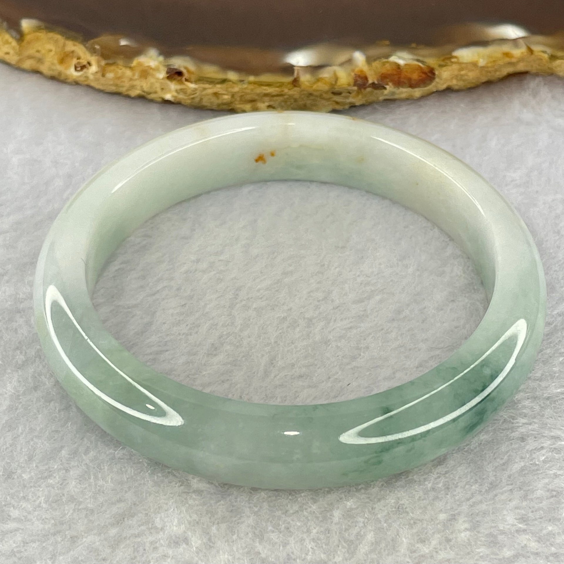 Type A Sky Blue and Faint Lavender with Blueish Green Piao Hua Jadeite Bangle Internal Diameter 53.6mm 39.94g 11.2 by 7.0mm (Internal Line) - Huangs Jadeite and Jewelry Pte Ltd