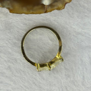 Natural Moonstone In S925 Sliver Ring in Gold Color 2.34g 8.5 by 4.8 by 3.1mm US6 HK13 - Huangs Jadeite and Jewelry Pte Ltd