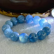 Natural Aquamarine Beads Bracelet 75.20g 19cm 15.8mm 14 Beads - Huangs Jadeite and Jewelry Pte Ltd
