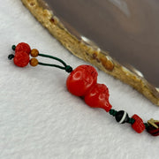 Natural Red Cinnabar Hulu Handphone Charm 11.60g 24.6 by 15.8mm - Huangs Jadeite and Jewelry Pte Ltd
