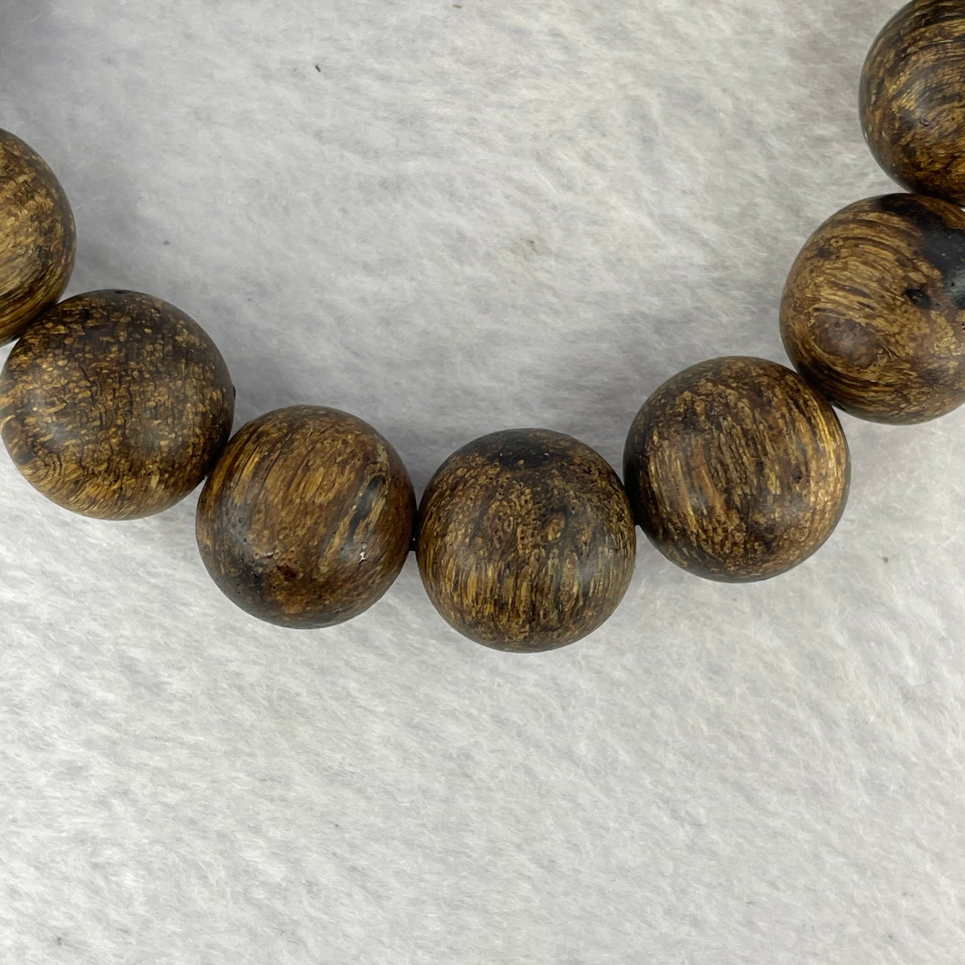 Natural Wild Vietnam Black Kynam Qi Nan Chen Xiang Mu Agarwood Beads Bracelet (Sinking Type 沉水) 天然野生越南黑奇南沉香珠手链 19.70g 18cm 14.2 mm 15 Beads - Huangs Jadeite and Jewelry Pte Ltd