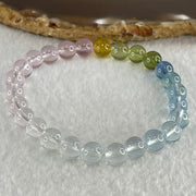 Very Very High Grade Transparent Natural Morganite Beryl Beads Bracelet 13.01g 15cm 7.4mm 26 Beads - Huangs Jadeite and Jewelry Pte Ltd