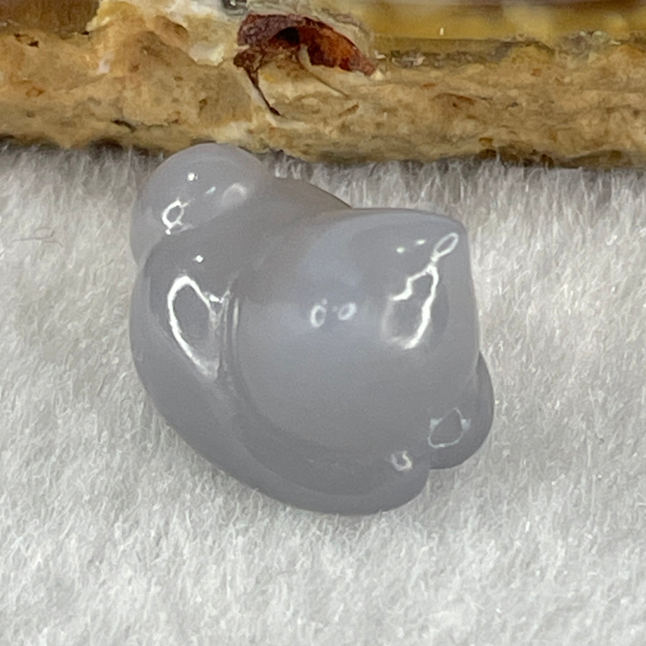 Certified Natural Grey Nephrite Cat Charm for Pendant or Bracelet 2.19g 14.5 by 10.3 by 9.5mm
