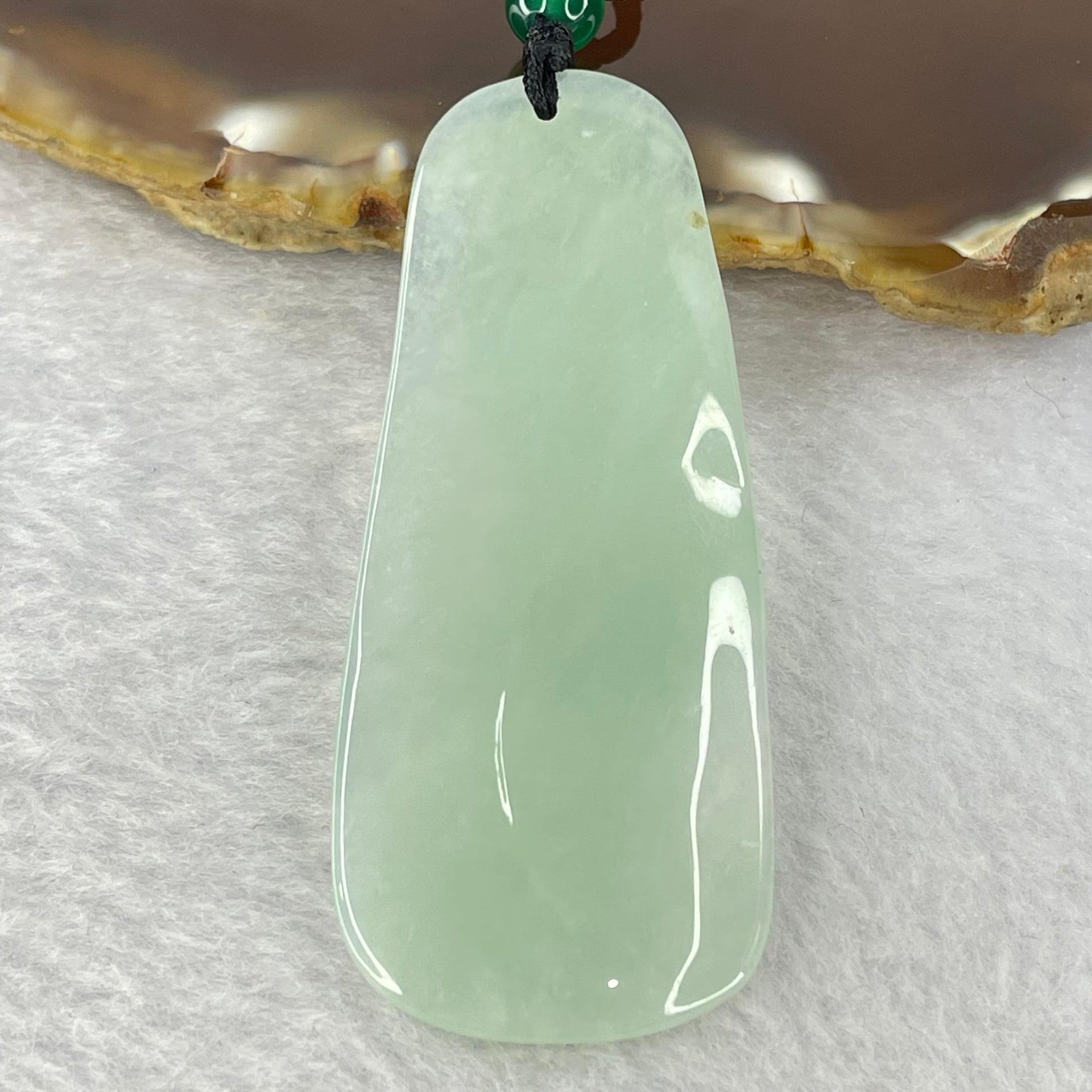 Type A Semi Icy Green Jadeite Flowers Pendent 18.53g 58.4 by 24.3 by 5.2mm - Huangs Jadeite and Jewelry Pte Ltd