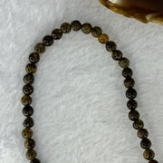 Natural Dark Brown Flower Amber Beads Elastic Necklace 7.50g 50cm 5.2mm 107 Beads - Huangs Jadeite and Jewelry Pte Ltd