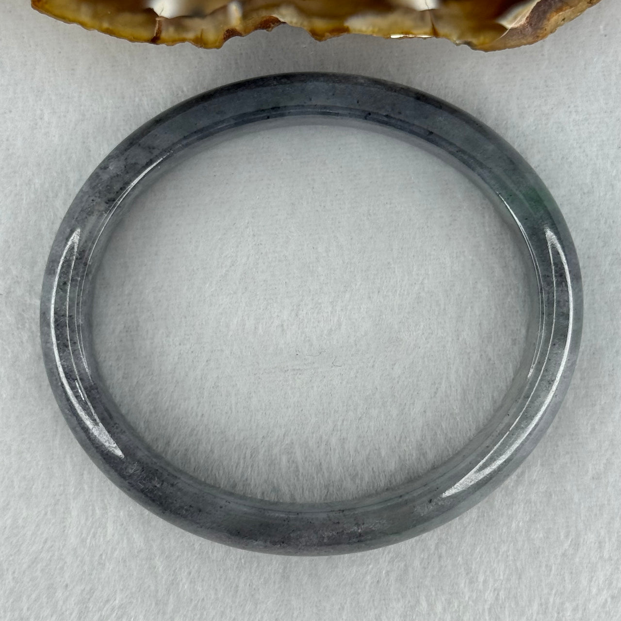 Type A Wuji Grey Black Jadeite Oval Bangle Bangle Internal Diameter 57.8mm 40.78g 12.0 by 6.4mm (Close to Perfect) - Huangs Jadeite and Jewelry Pte Ltd