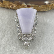 Natural Type A Lavender Jadeite Wushipai Pendant in S925 Silver | (11.34g | 31.0 x 17.5 x 4.2mm | Unobstructed Peace & Regal Protection Anchor, Feng Shui Harmony & Noble Charm Pendant) - Huangs Jadeite and Jewelry Pte Ltd