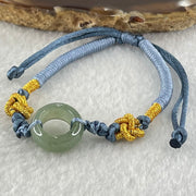 Type A Blueish Green Jadeite Ping An Kou String Bracelet 3.06g 14.9 by 6.8mm - Huangs Jadeite and Jewelry Pte Ltd