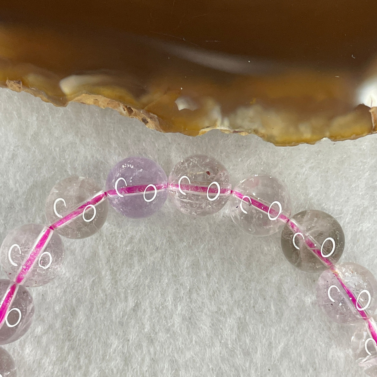 Certified Entry-Grade Natural Super 7 Crystal Beads Bracelet | Bold Mid-to-Large Showcase Strand | Authentic Sacred Seven Multi-Mineral Inclusions Quartz Spiritual Catalyst & Auric Shield Bracelet (23.75g | 17cm Length | 9.3mm | 22 Beads)
