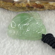 Type A Natural Semi Icy Light Green Jadeite Milo Buddha Pendant 9.03g 25.8 by 28.8 by 6.7mm - Huangs Jadeite and Jewelry Pte Ltd