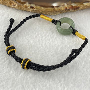 Type A Blueish Green Jadeite Ping An Kou Donut With String Bracelet 2.63g 14.9 by 6.6mm - Huangs Jadeite and Jewelry Pte Ltd