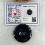Type A Opaque Black Omphacite Jadeite Ping An Kou Donut Pendant 45.04g 48.3 by 9.2mm - Huangs Jadeite and Jewelry Pte Ltd