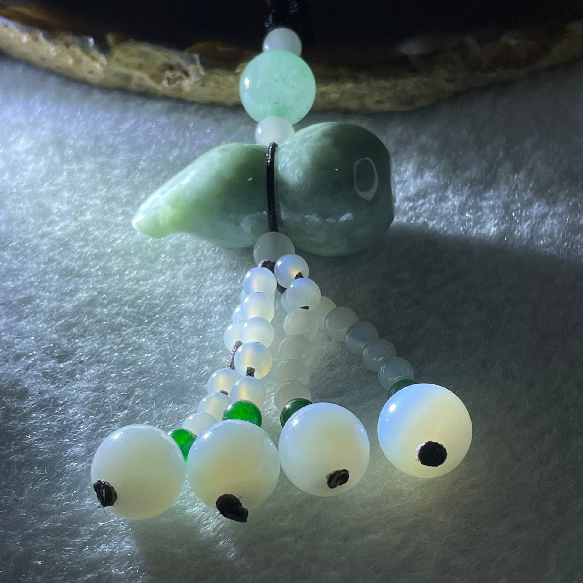 Natural Type A Green Jadeite Hulu Charm 24.96g 33.9 by 17.4mm - Huangs Jadeite and Jewelry Pte Ltd