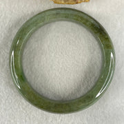 Type A Green with Brown Patches Jadeite Bangle 56.88g Inner Diameter 54.2mm 12.1 by 9.5mm (External and Internal Lines) - Huangs Jadeite and Jewelry Pte Ltd