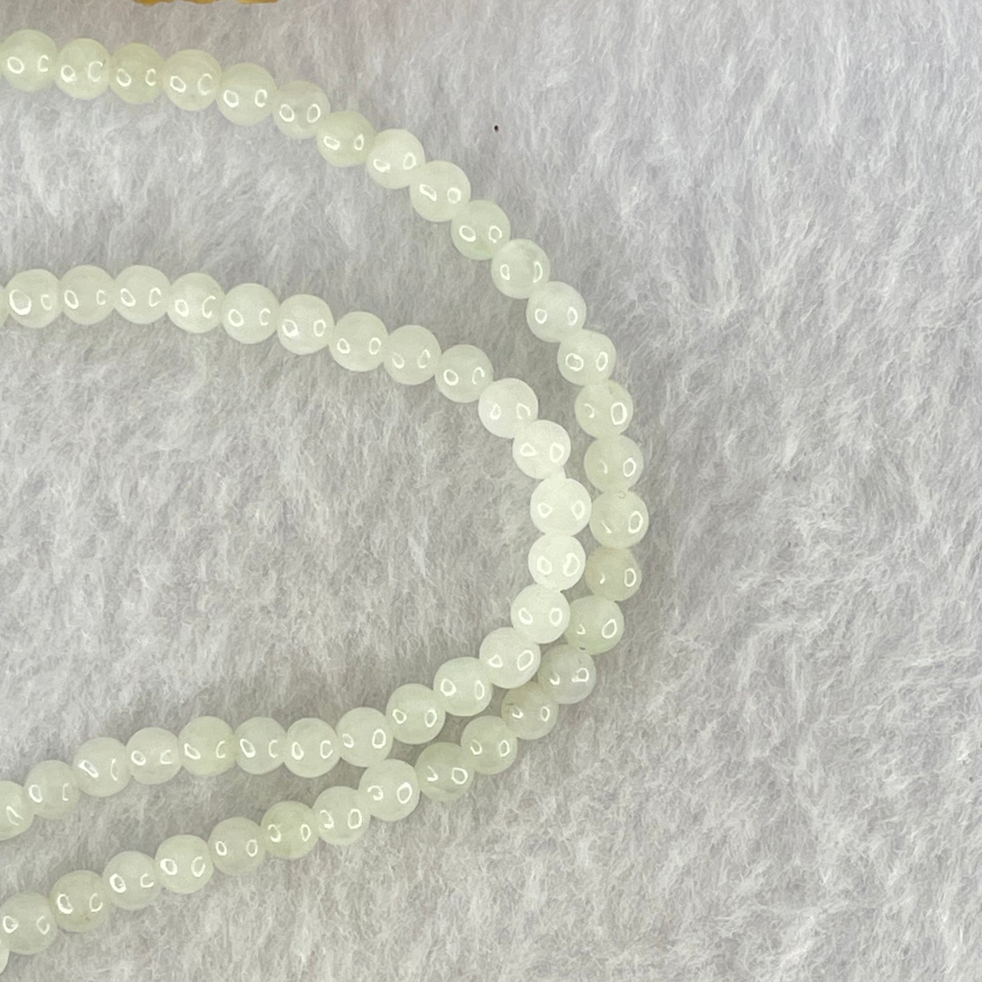 Type A White Jadeite Beads Necklace 16.83g 56cm 4.5mm 160 Beads - Huangs Jadeite and Jewelry Pte Ltd