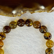 Natural Amber Bracelet 天然琥珀手链 9.75g 15.5cm 10.5mm 19 Beads - Huangs Jadeite and Jewelry Pte Ltd