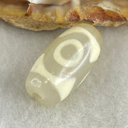 Natural Powerful Tibetan Old Oily Agate 3 Eyes Dzi Bead Heavenly Master (Tian Zhu) 三眼天诛 3.27g 19.8 by 10.6mm - Huangs Jadeite and Jewelry Pte Ltd