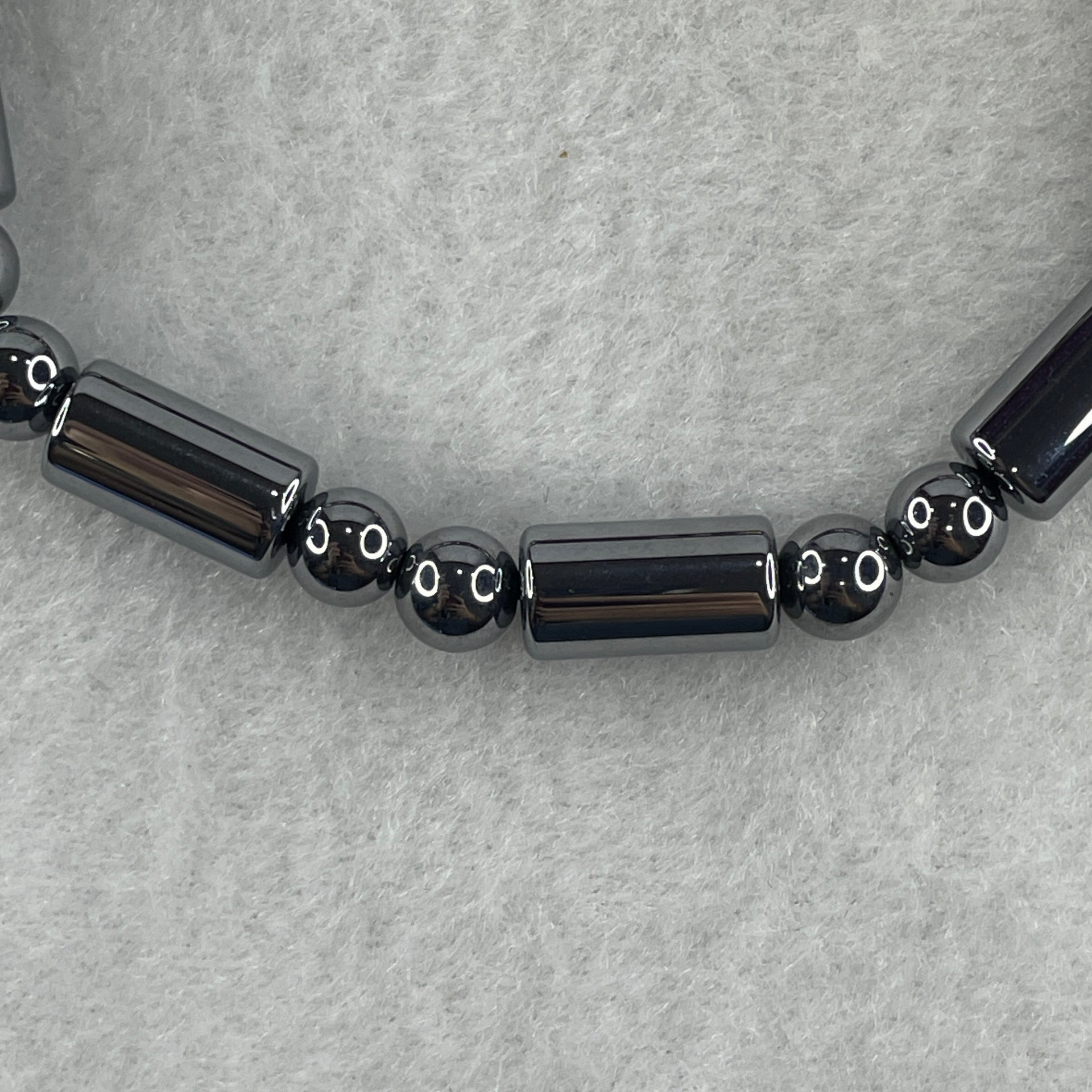 Natural Hematite Lulutong Beads Bracelet 15.49g 18cm 7.0mm-10Lulutong 6.5mm-13Beads - Huangs Jadeite and Jewelry Pte Ltd