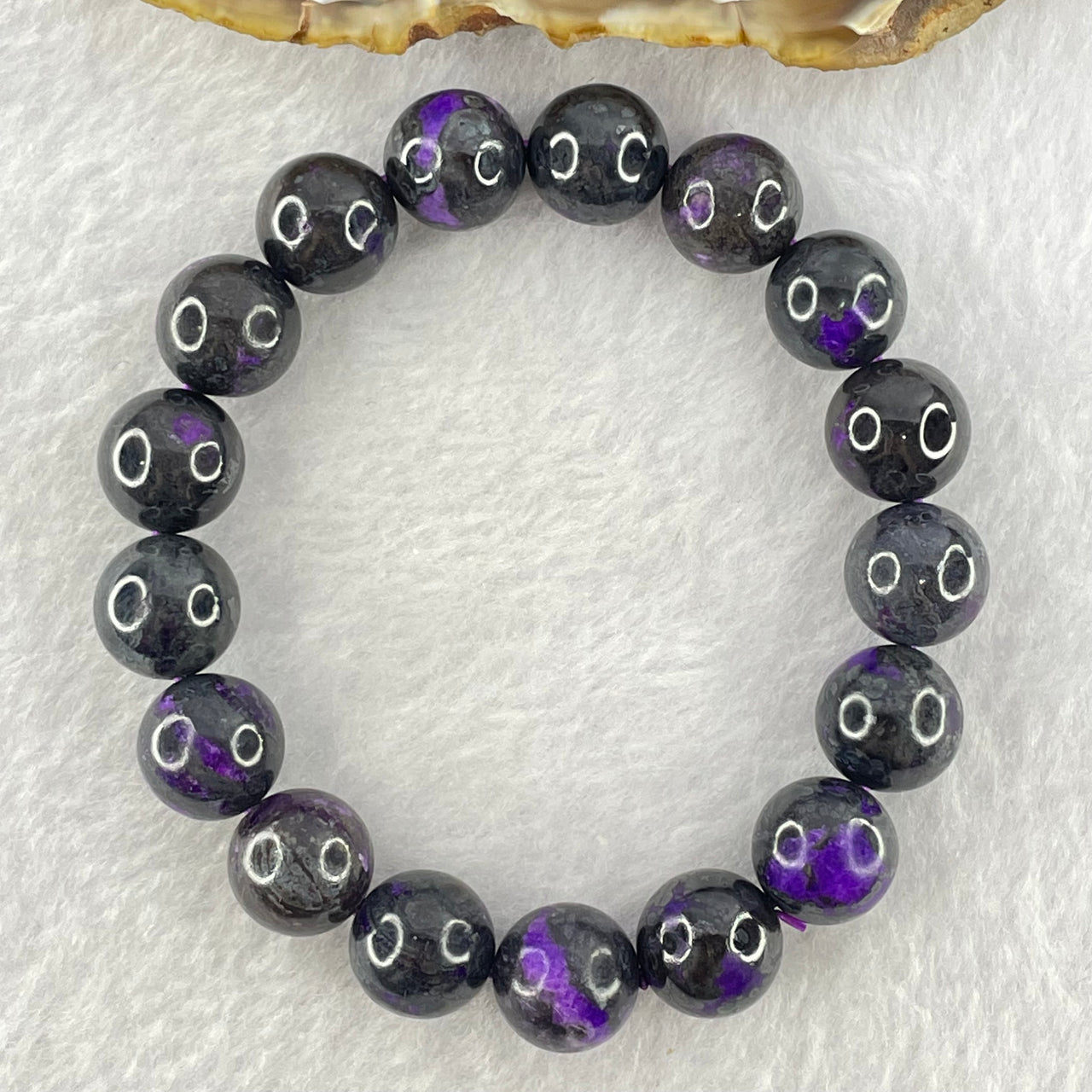 Very Good Grade Natural Sugilite Bracelet 天然苏纪石手链 46.52g 17cm 11.9mm 17 Beads - Huangs Jadeite and Jewelry Pte Ltd