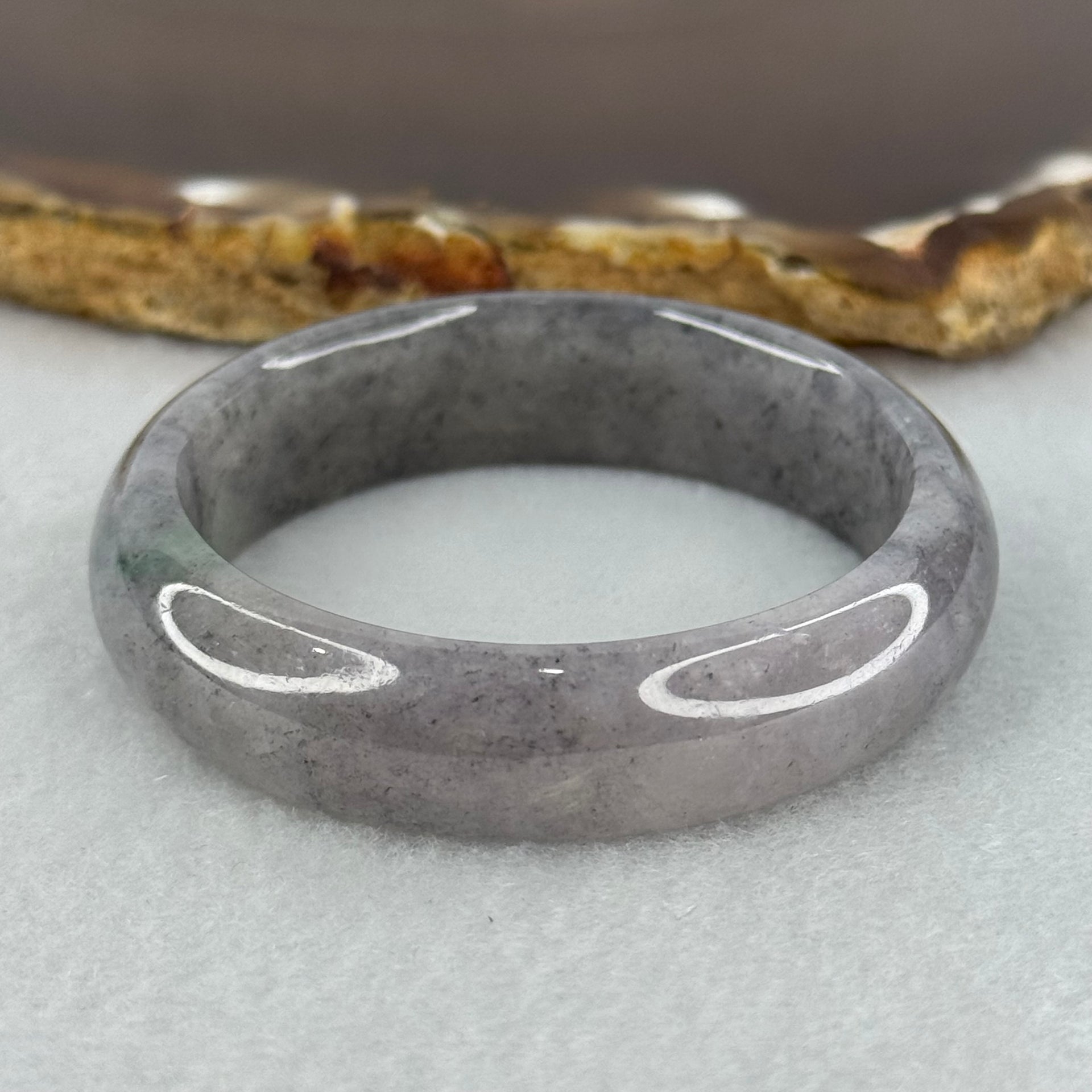 Baby Kids Type A Semi Icy Wuji Grey Jadeite Bangle Internal Diameter 40.1mm 25.02g 11.6 by 6.2mm (Fine Internal Lines) - Huangs Jadeite and Jewelry Pte Ltd