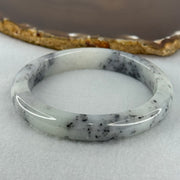 Type A Grey Wuji Piao Hua Jadeite Bangle Internal Diameter 58.3mm 50.61g 10.9 by 8.5mm (Close to Perfect) - Huangs Jadeite and Jewelry Pte Ltd