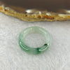 Type A Semi Icy Green and Dark Green Piao Hua Jadeite Ring 3.65g 5.7 by 3.9mm  US 6.5 / HK 14 (Very Slight Internal Line) - Huangs Jadeite and Jewelry Pte Ltd