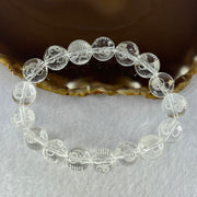 Natural Clear Quartz Beads with Inscription Bracelet 42.26g 17.5cm 12.3mm 17 Beads - Huangs Jadeite and Jewelry Pte Ltd