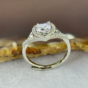 Cubic Zirconia in S925 Sliver Ring (Adjustable Size) 2.56g 6.8 by 6.5 by 3.9mm - Huangs Jadeite and Jewelry Pte Ltd