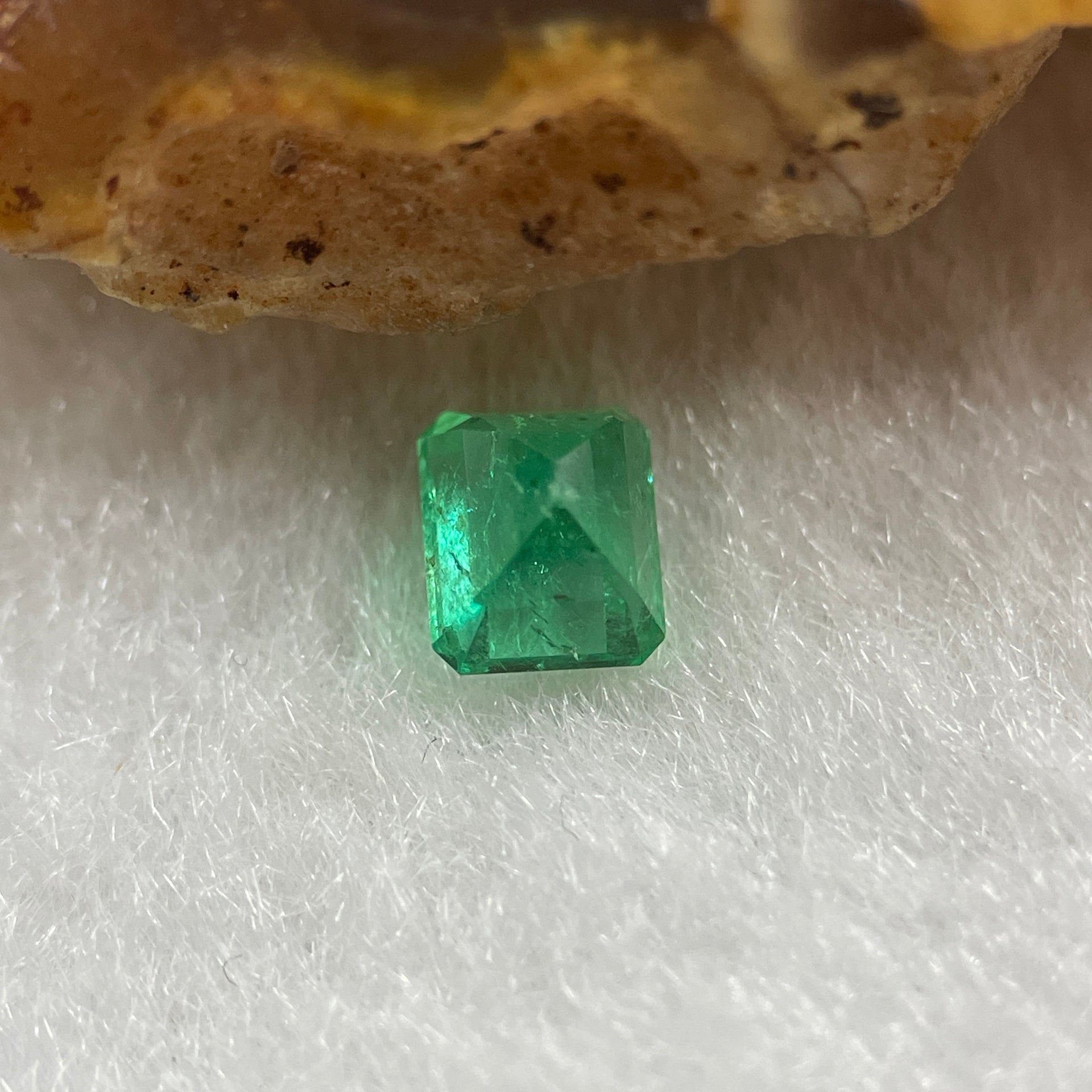 Natural Colombia Green Emerald (Beryl) Cut-Cornered Rectangular step cut 0.53ct 4.9 by 4.2 by 3.7mm - Huangs Jadeite and Jewelry Pte Ltd