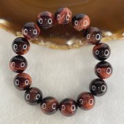 Natural Red Tiger's Eye Quartz Beads Bracelet 59.13g 16.5cm 14.2mm 15 Beads - Huangs Jadeite and Jewelry Pte Ltd