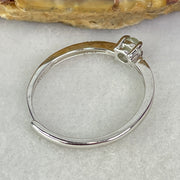 Type A Semi Icy Green Cabochon Jadeite in S925 Sliver Ring (Adjustable Size) 1.09g 4.0 by 2.0mm - Huangs Jadeite and Jewelry Pte Ltd
