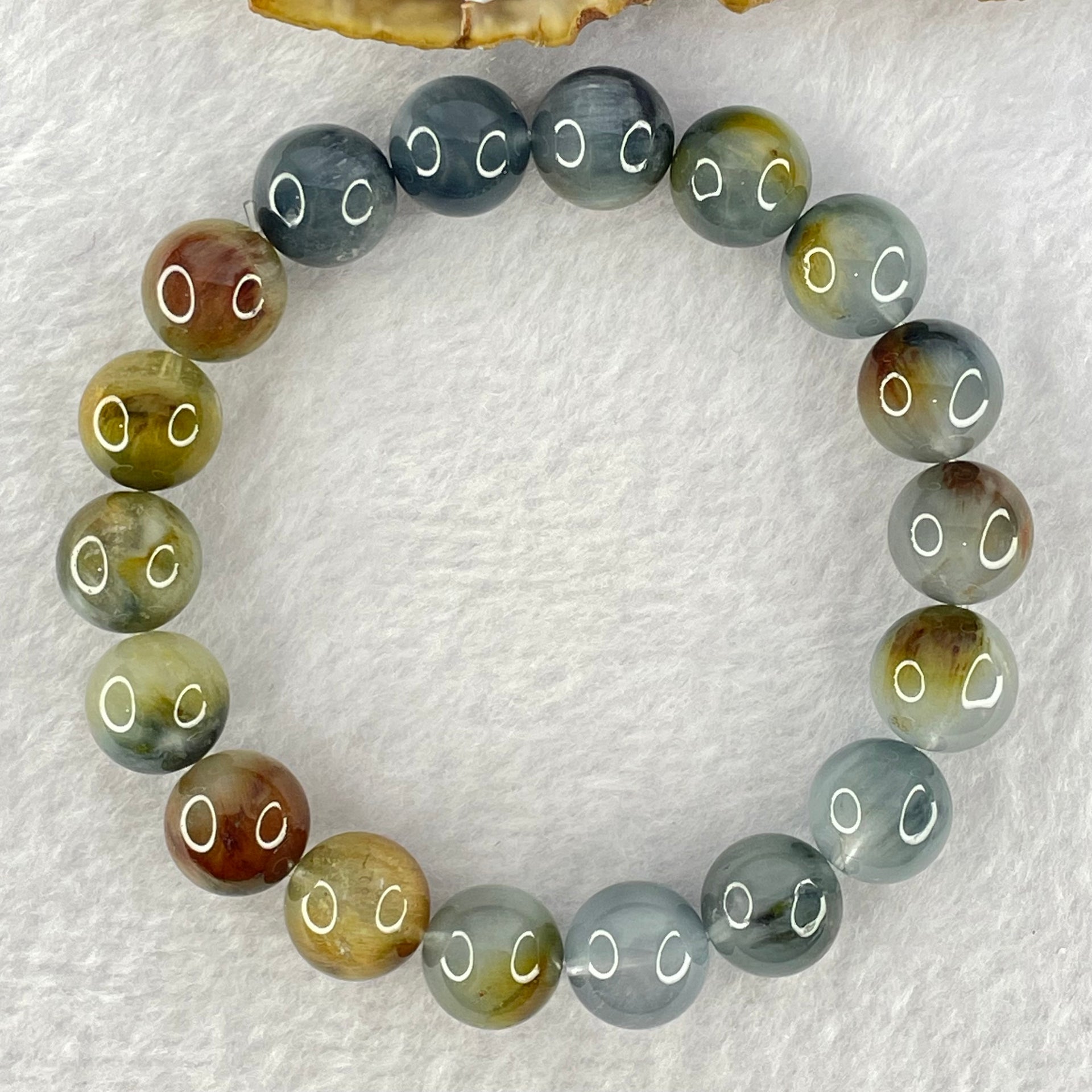 Good Grade Natural Blue Rutilated Quartz Bracelet 34.89g 17cm 11.3mm 18 Beads - Huangs Jadeite and Jewelry Pte Ltd