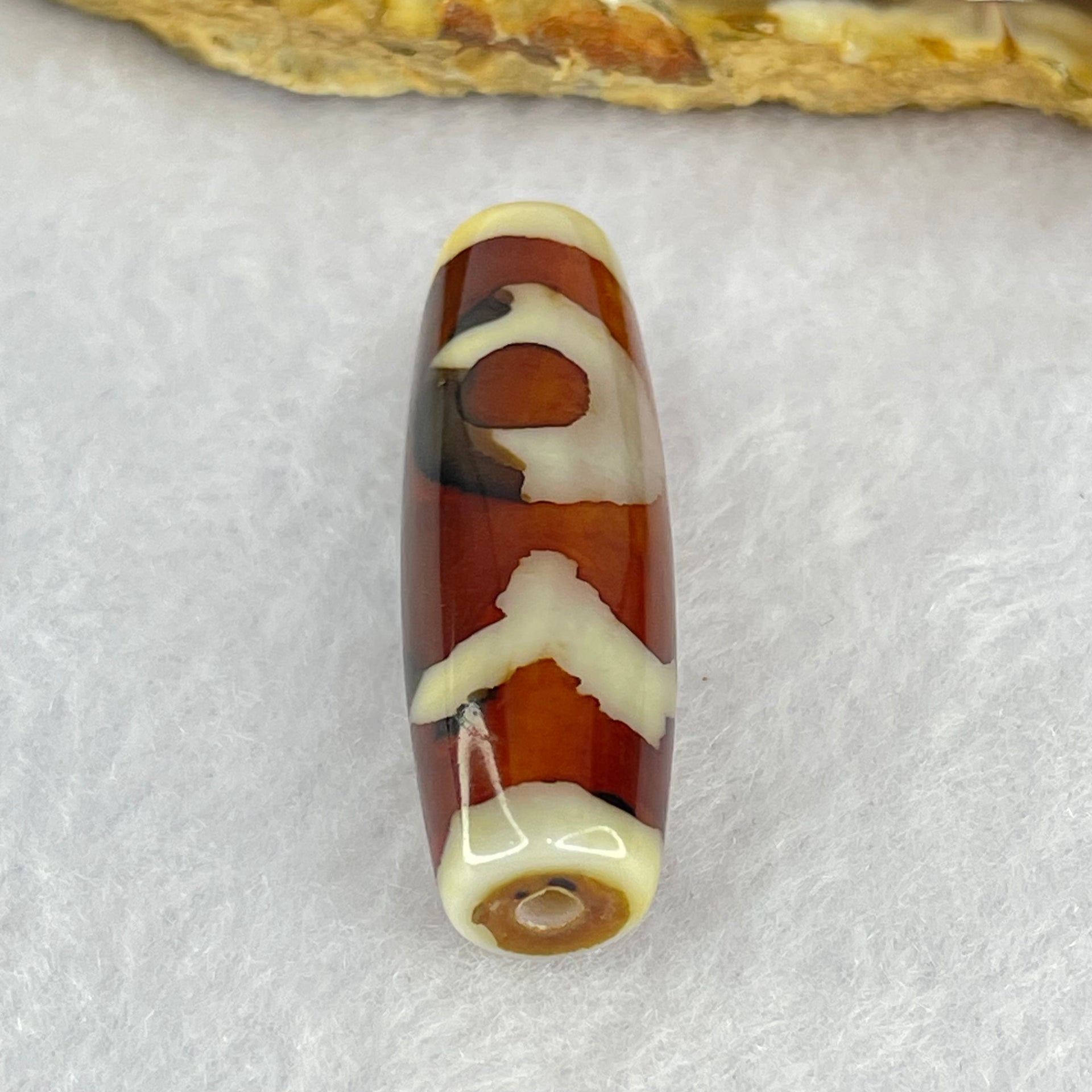 Natural Powerful Tibetan Old Oily Agate Sky Door Serenity 1 Eye Dzi Bead Heavenly Master (Tian Zhu) 一眼天诛 8.66g 38.1 by 12.0mm - Huangs Jadeite and Jewelry Pte Ltd