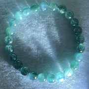Natural Blueish Green Aquamarine Beryl Beads Bracelet 20.06g 17cm 8.1mm 25 Beads - Huangs Jadeite and Jewelry Pte Ltd