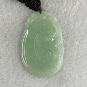 Natural Type A Light Green Jadeite Dragon Head on Ruyi Pendant 12.10g 47.0 by 31.2 by 3.6mm - Huangs Jadeite and Jewelry Pte Ltd