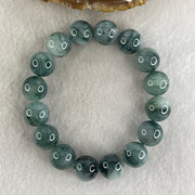 Certified Natural Type A Lavender with Old Mine Green Piao Hua Jadeite Beads Bracelet | 17cm (66.69g | 16 Beads 13.4mm | Crown, Heart & Third Eye Chakra Harmony, Regal Prosperity & Peace Shield) - Huangs Jadeite and Jewelry Pte Ltd