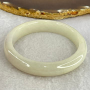 Type A Faint Yellowish Green Lavender Jadeite Bangle Internal Diameter 56.9mm 55.50g 12.4 by 8.6mm (Internal Lines) - Huangs Jadeite and Jewelry Pte Ltd