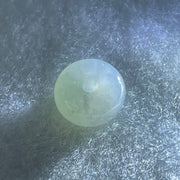 Type A Semi Icy Light Green With Wuji Grey Spots Jadeite Ping An Kou Donut Pendant 2.80g 14.0 by 6.8mm - Huangs Jadeite and Jewelry Pte Ltd