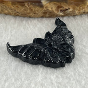 Type A Opaque Black Omphacite Butterfly Pendant Charm 5.11g 29.8 by 23.3 by 6.0mm - Huangs Jadeite and Jewelry Pte Ltd