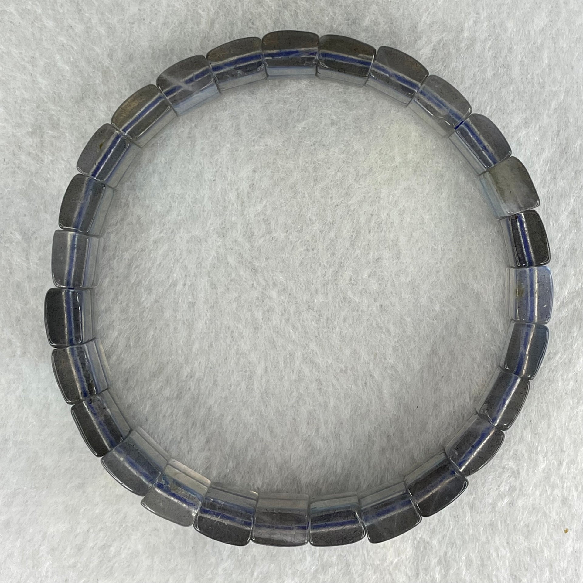 Good Grade Natural Labradorite Shou Pai Bracelet 27.816g 17.5cm 11.9 by 7.6mm 27pcs - Huangs Jadeite and Jewelry Pte Ltd