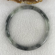 Natural Type A Wuji Grey Jadeite Bangle | 59.3mm Inner Diameter (19.10g 5.5x6.1mm | Very Slight External Rough | Yin-Yang Harmony & Spiritual Protection) - Huangs Jadeite and Jewelry Pte Ltd