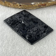 Type A Opaque to Partial Translucent Black Omphacite Jadeite Guan Yin with 5 Dragons Pendant 24.09g 60.5 by 39.6 by 7.8mm - Huangs Jadeite and Jewelry Pte Ltd