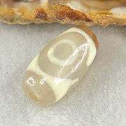 Natural Powerful Tibetan Old Oily Agate 3 Eyes Dzi Bead Heavenly Master (Tian Zhu) 三眼天诛 3.10g 19.4 by 10.4mm - Huangs Jadeite and Jewelry Pte Ltd