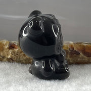 Black Obsidian Labubu Charm Display 14.90g 29.3 by 21.9 by 19.1mm - Huangs Jadeite and Jewelry Pte Ltd
